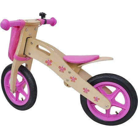Siva Kinder Laufrad Holz Woody Butterfly Bike, Rosa