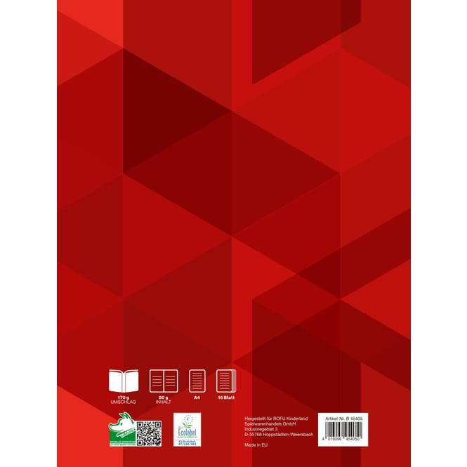 Schulheft A4 - Lineatur 3 - liniert - 16 Blatt