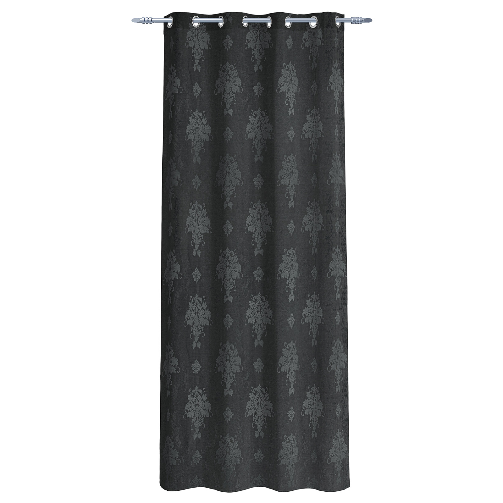Ösenvorhang - anthrazit - blickdicht - Jacquard - 135x245 cm
