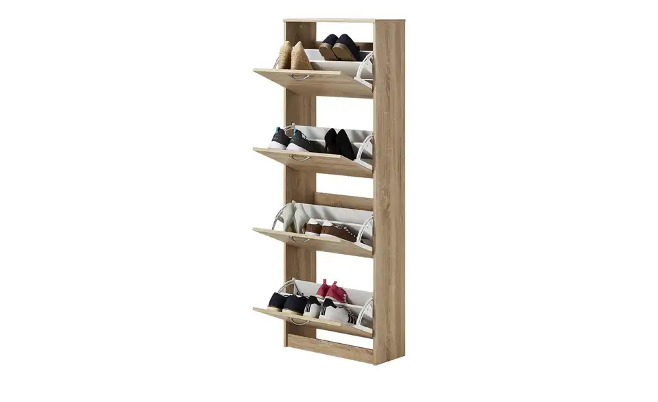 Schuhschrank  Valletta Eiche sägerau (Nachbildung), Eiche Sonoma (Nachbildung) 16 Paar Schuhe