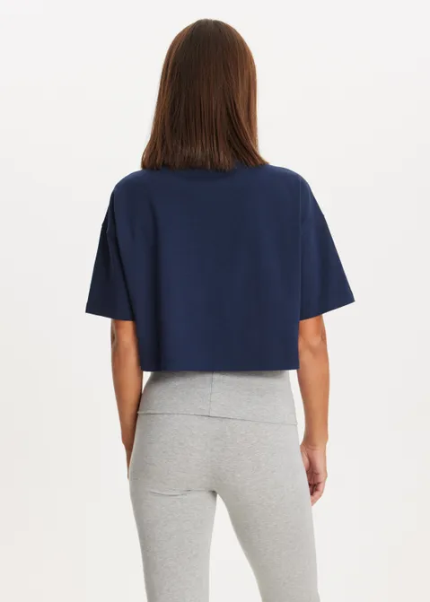 Cropped t-shirt met print blauw (BLW.D)