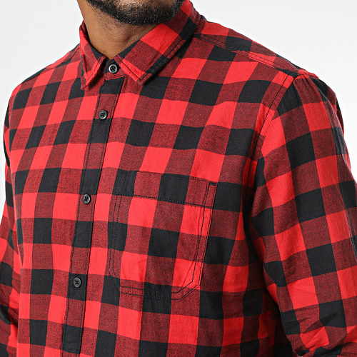 Chemise Manches Longues A Carreaux 992CC2F301 Rouge Noir