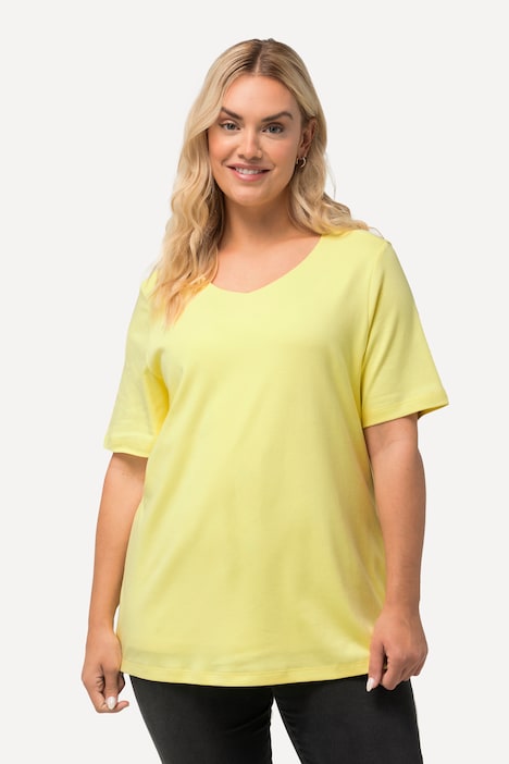 Shirt, doppellagige Vorderseite, Slim, Rundhals, Halbarm