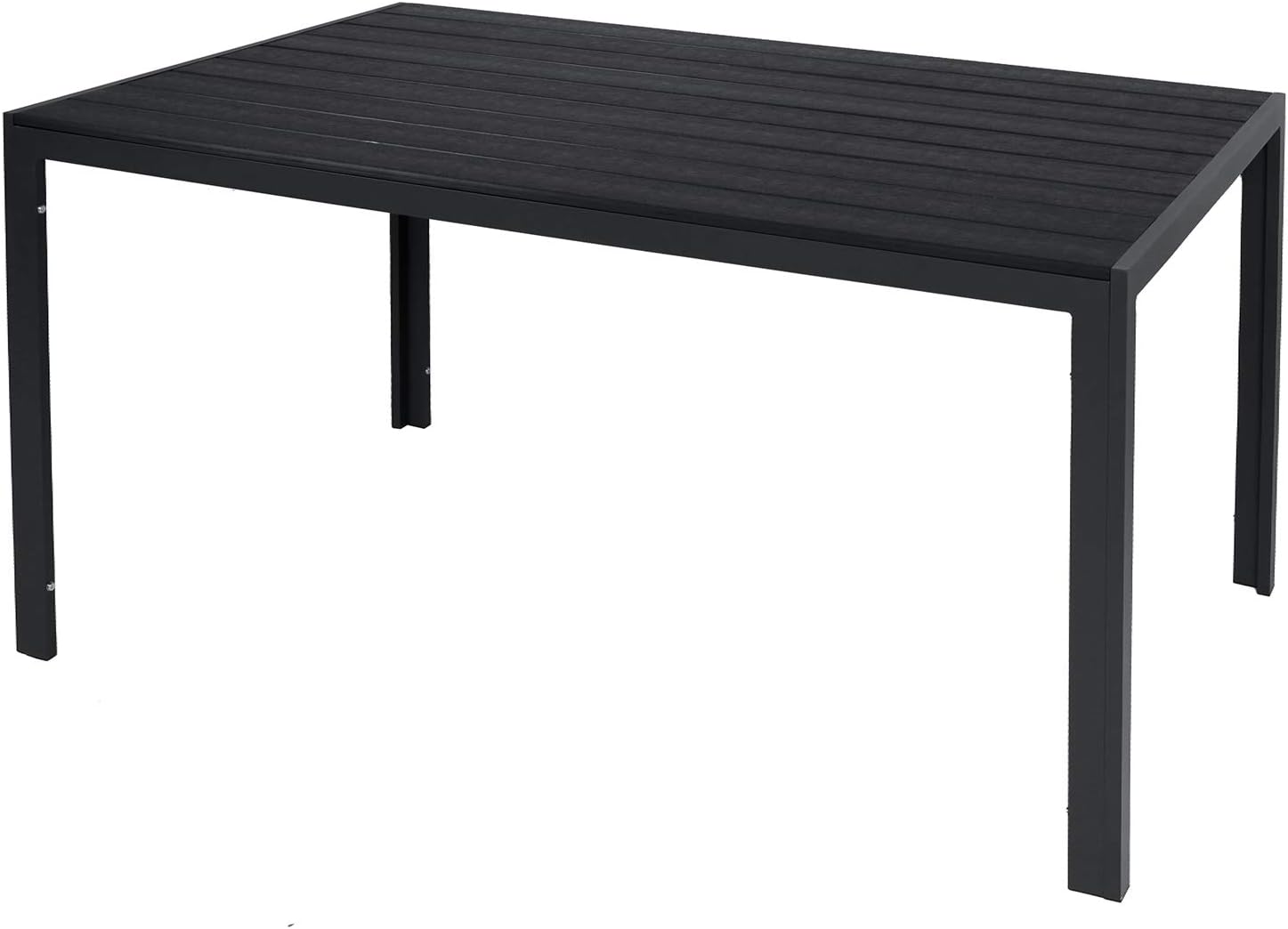 Aluminium Gartentisch anthrazit - schwarz Esstisch Gartenmöbel WPC Holzimitat wetterfest 125x70x74cm