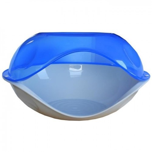 Cama de plástico azul e cinza para gatos da AIME