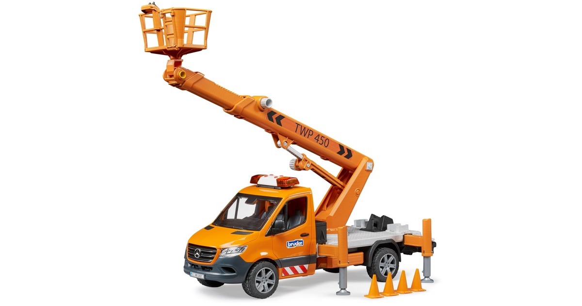 bruderMercedes Benz Sprinter met werkplatform en licht en geluid Modelvoertuig  (02679)