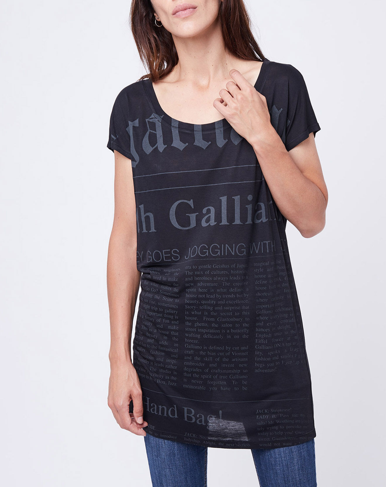 John Galliano T-Shirt Gazette noir/gris