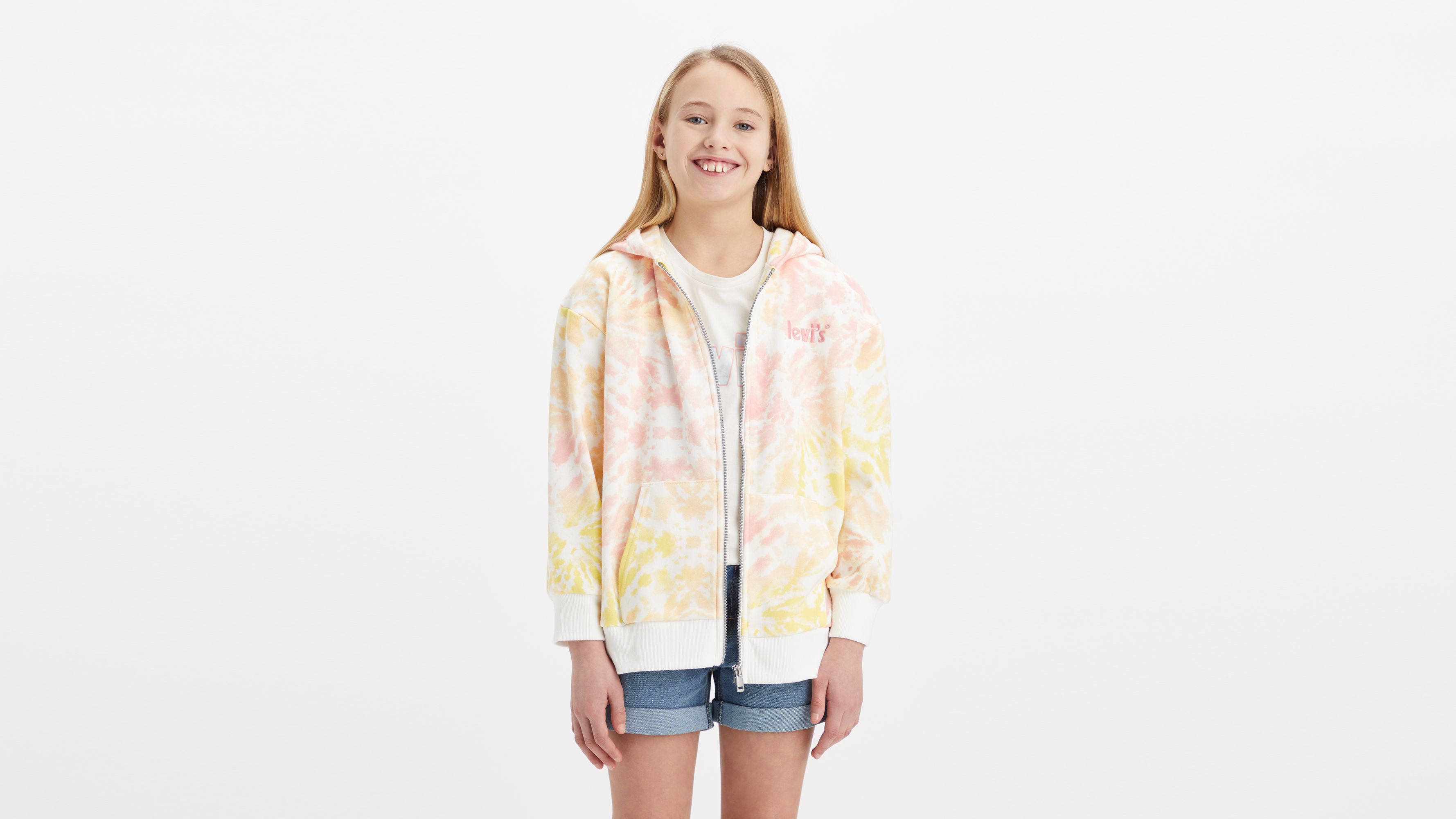 Sweat à capuche zip intégral oversize - White Alyssum - Blanc