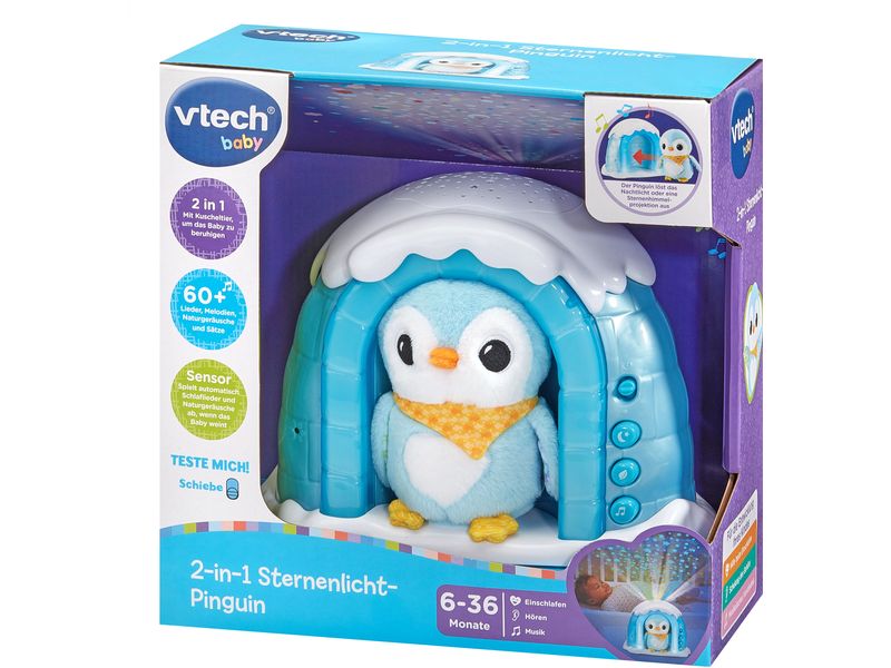 Vtech Projektor 2-in-1 Sternenlicht-Pinguin -DE- Interaktives Lernspielzeug