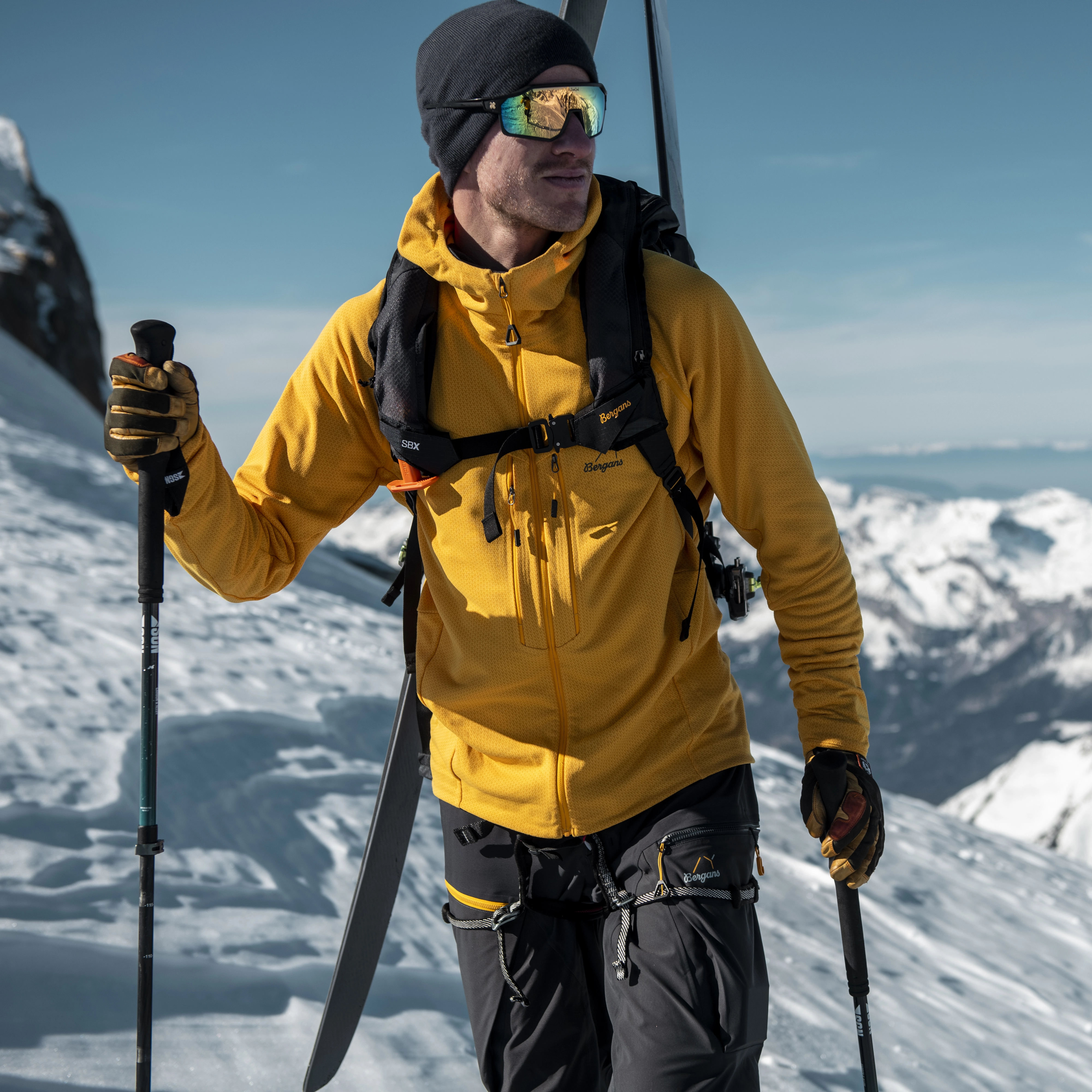 Y MountainLine Wooltech Midlayer Jacket Men Mango Yellow