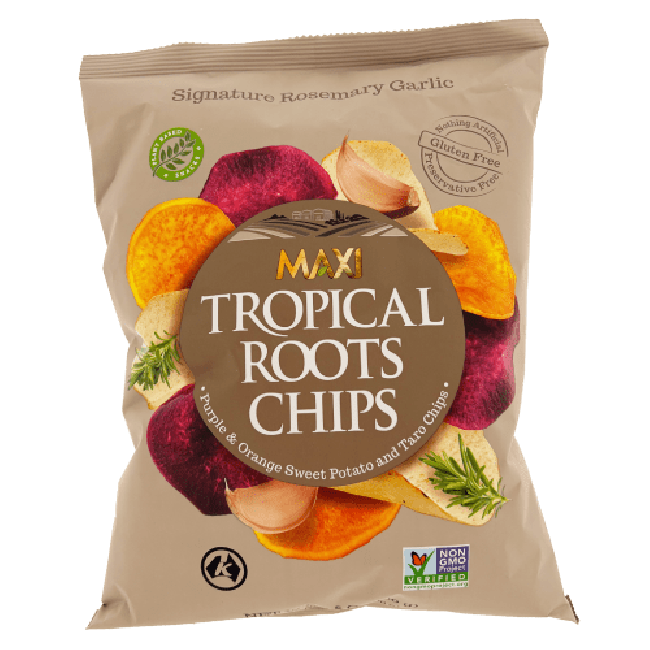 Maxi Tropische Wortels Chips met Rozemarijn & Knoflook Smaak 100g