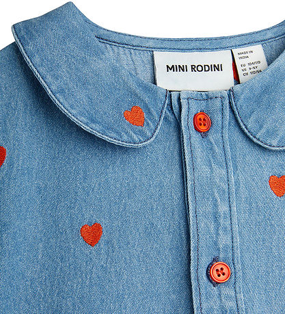 Mini Rodini Kleid - Denim - Blau m. Herzen
