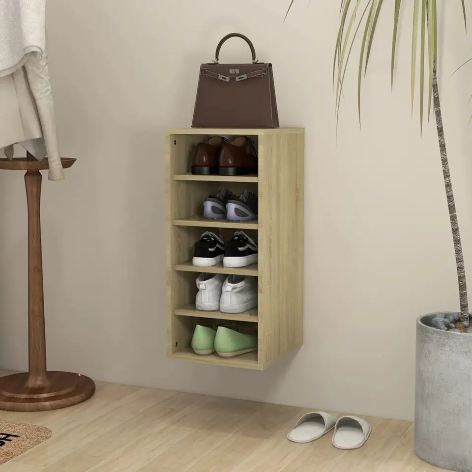 vidaXL - Schoenenkast - Bruin - Bewerkt hout - 31.5 x 35 x 70 cm
