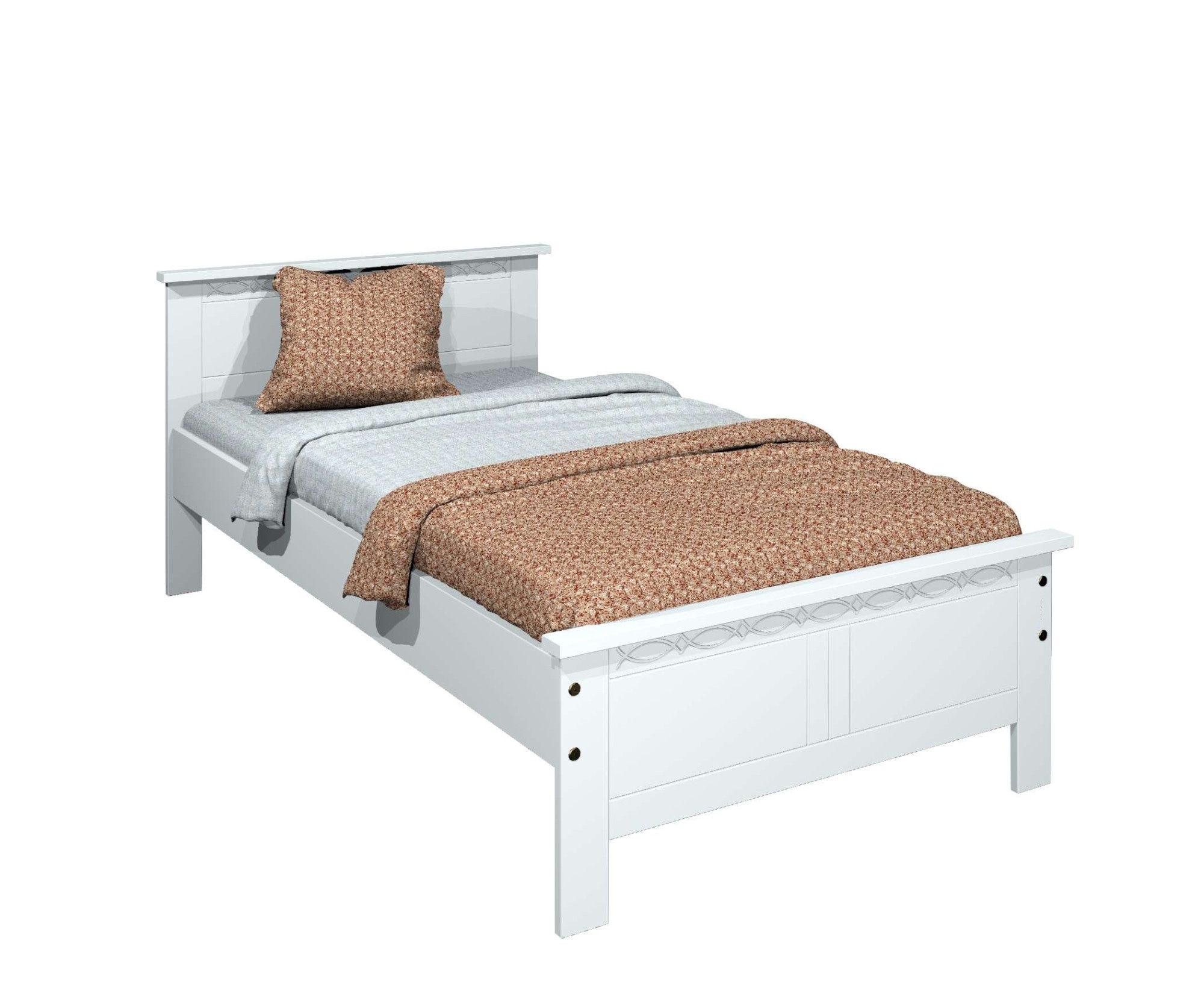 GOODproduct Massivholzbett »Indra, TOPSELLER, Landhausstil, edles Design,zertifiziertes Massivholz« Breite/Belastbarkeit 180cm/220 KG, 140cm/180 KG, 90cm/120 KG,  mit Kopfteil, mit dekorativen Fräsungen, aus Kiefer