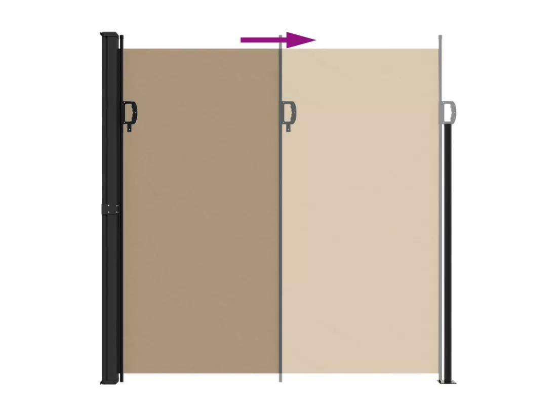 Auvent latéral rétractable taupe 200x300 cm