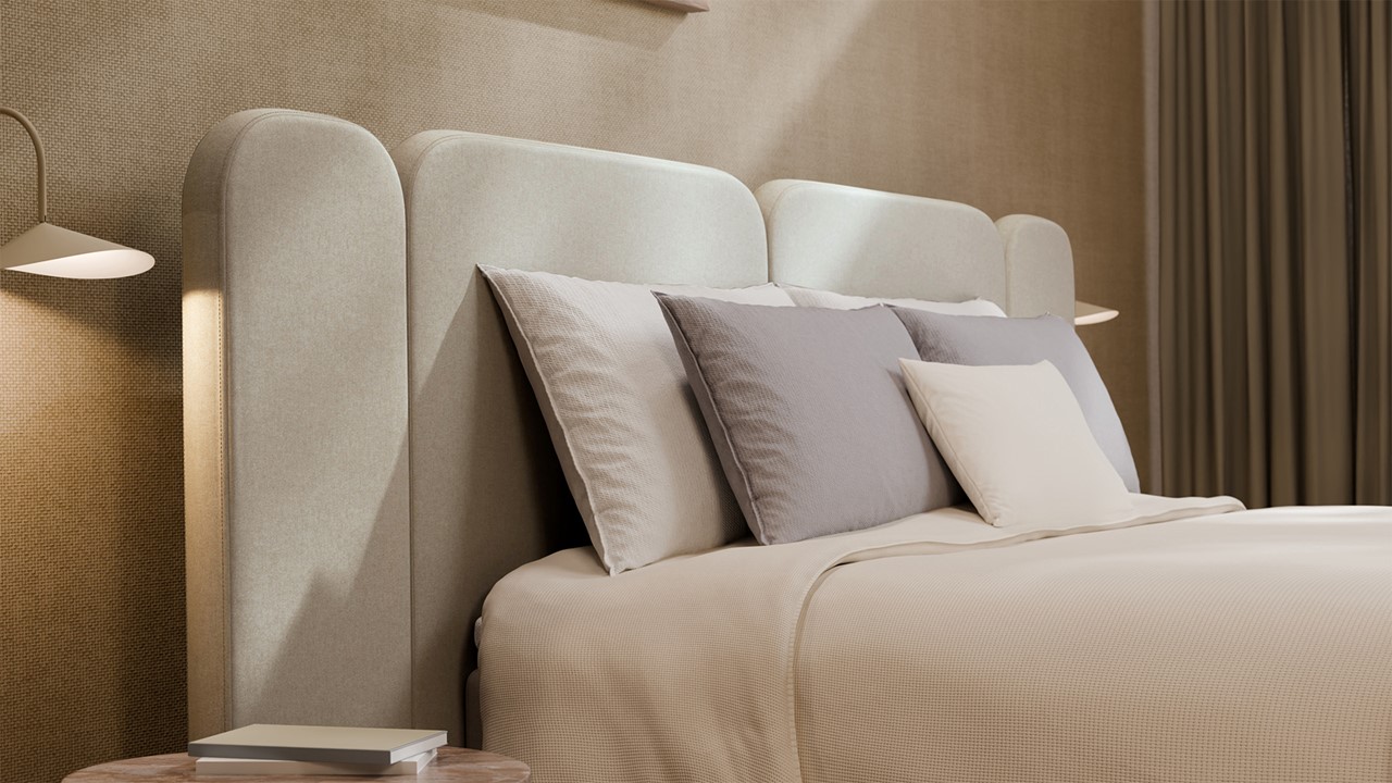Elektrische boxspring Ridge - Wool look natural