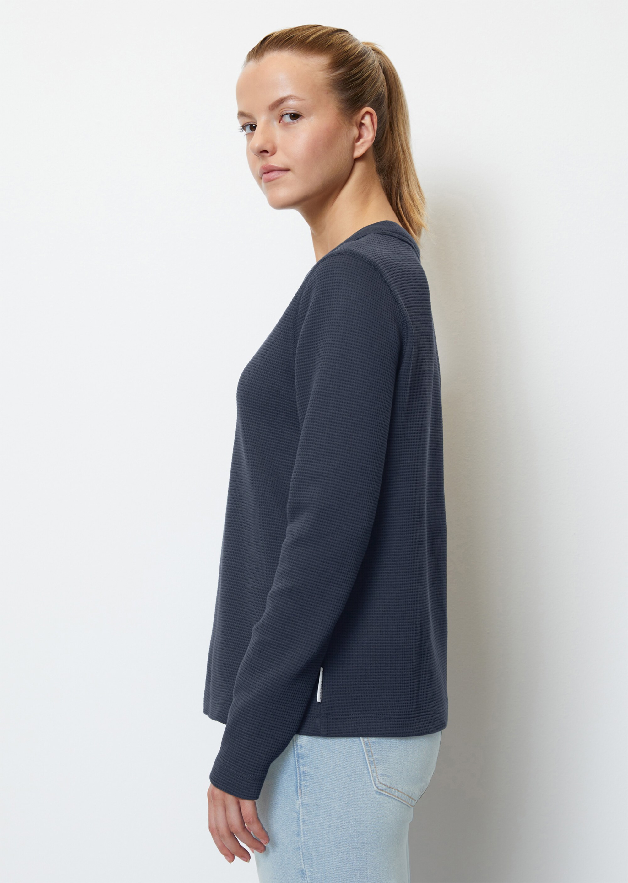 Longsleeve mit Waffel-Struktur aus Organic Cotton