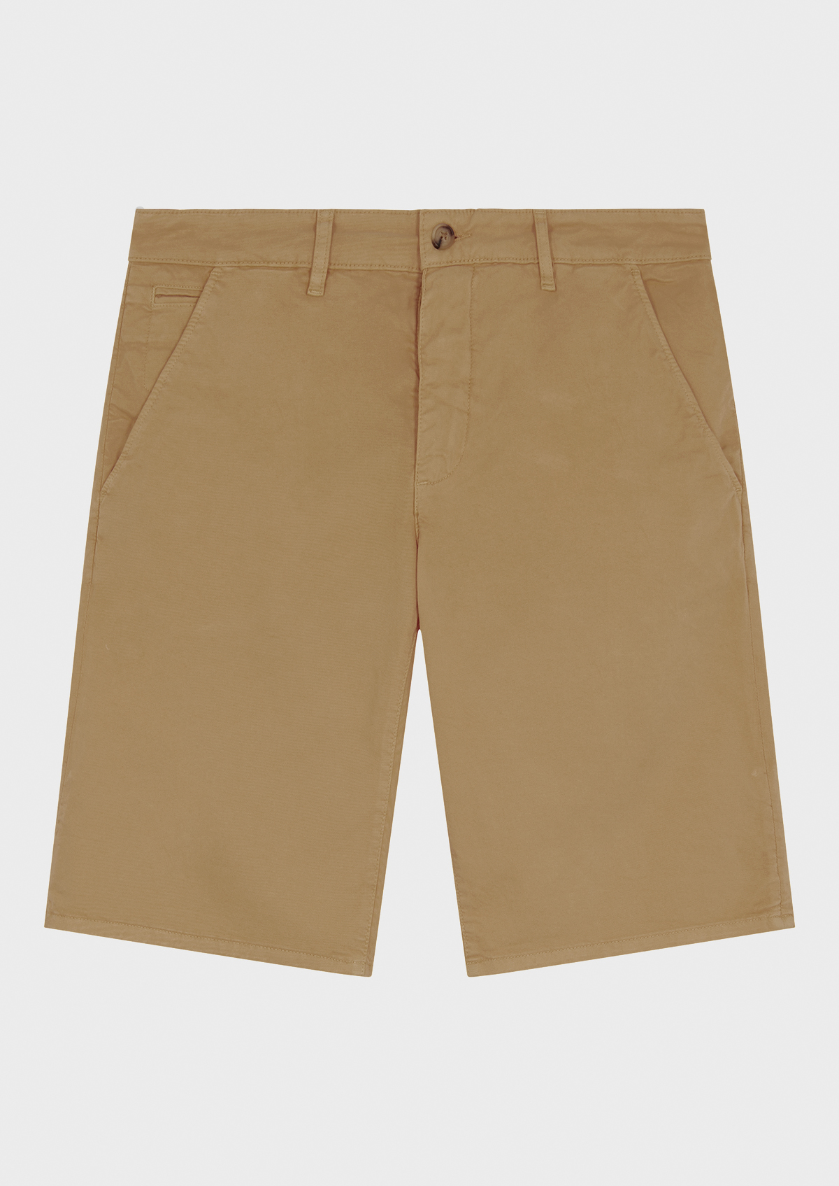 Bermuda en coton stretch uni cognac