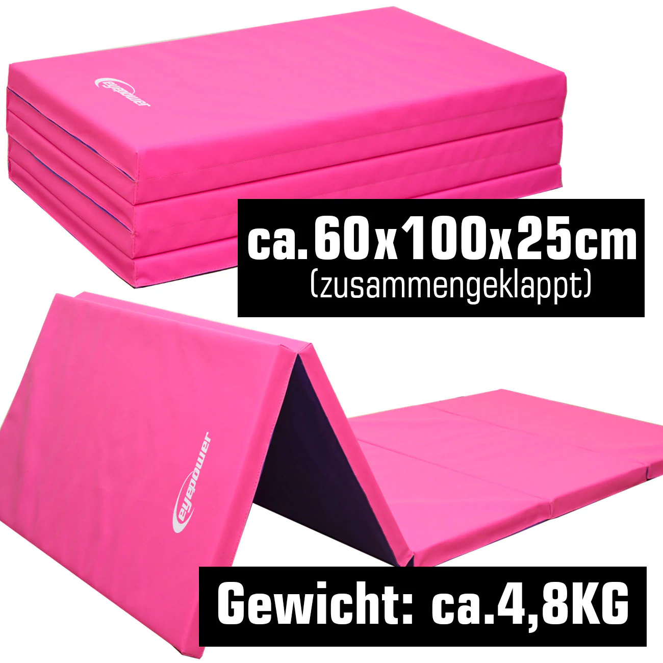 300x100 Klappbare Gymnastikmatte - 5cm dicke Turnmatte Kinder - Weichbodenmatte