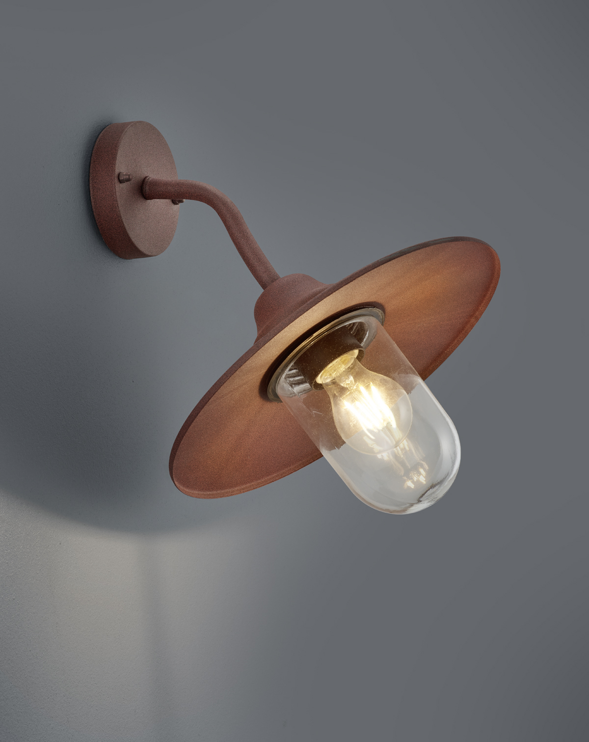 LED-Wandleuchte - rostfarben - Ø 30 cm