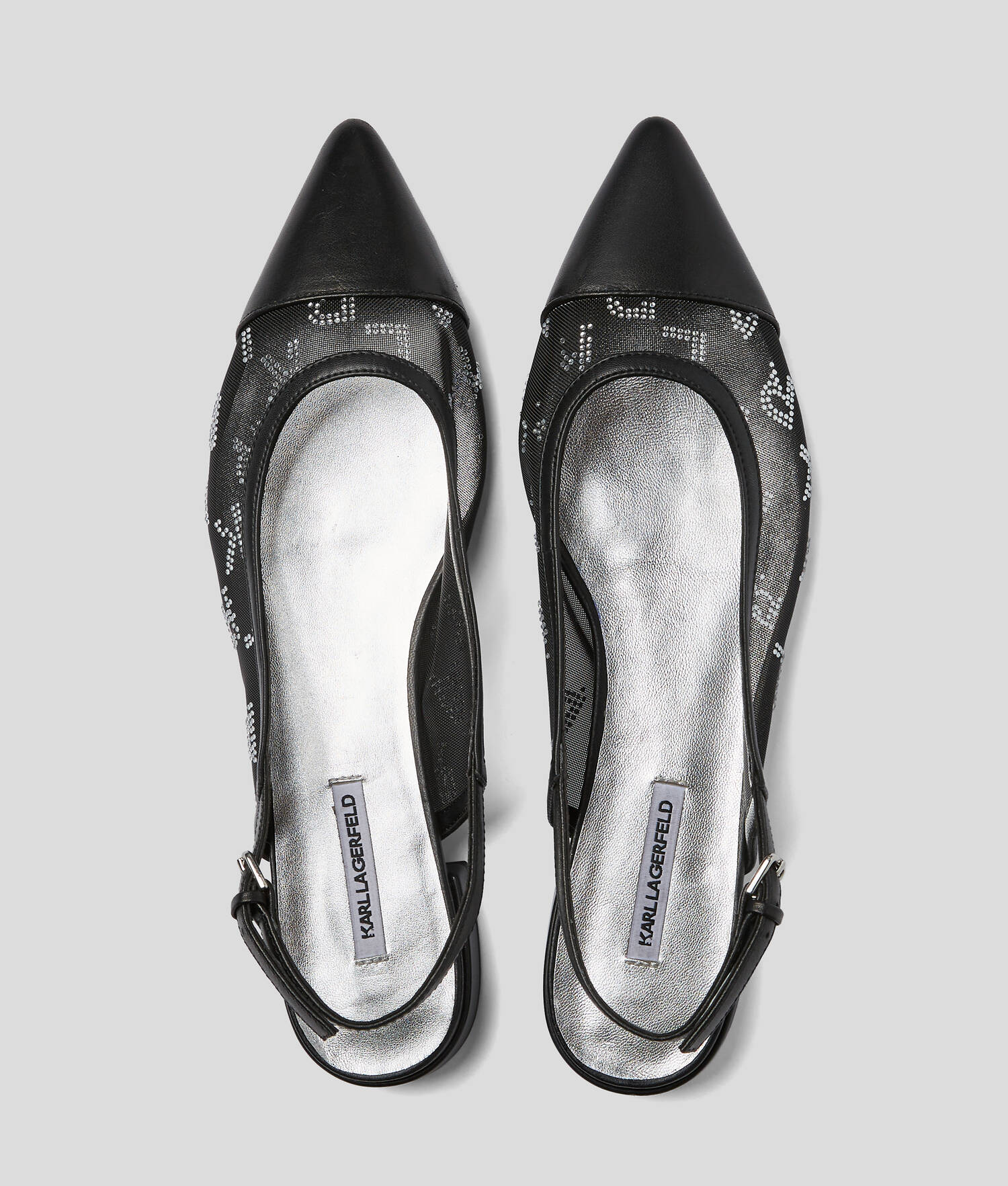 SANDALES À BRIDE ARRIÈRE AVEC STRASS KERRIE - Noir/Argent