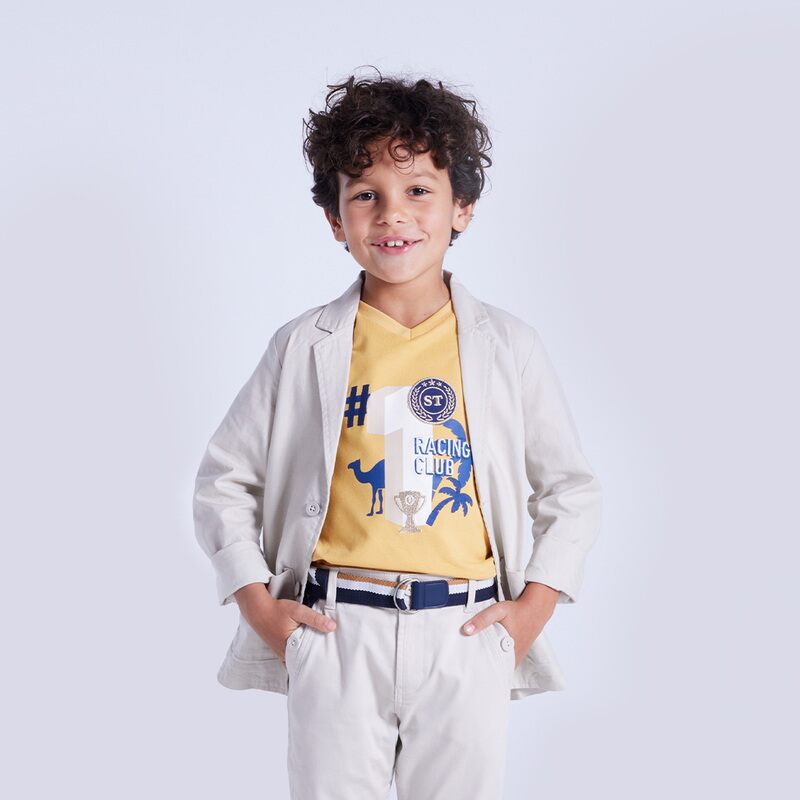 Veste de costume unie beige garçon