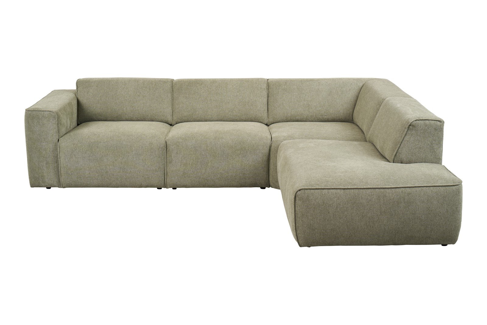 Enjoy hjørnesofa 2,5-seter åpen ende høyre i tekstil Mito 55 Pale Green med sorte ben