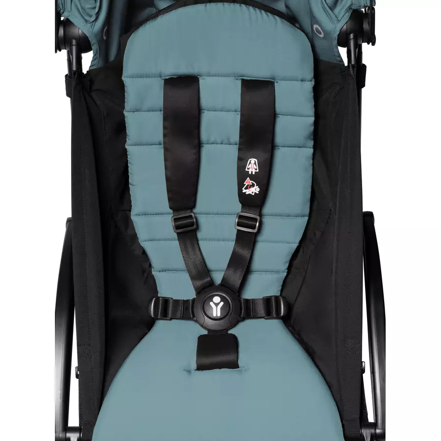 BABYZEN Kinderwagen YOYO2 0+ Black mit Neugeborenenaufsatz und Textilset Aqua