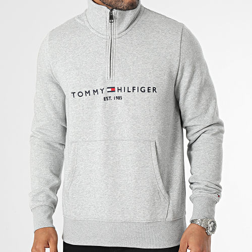 Sweat Col Zippé Logo 0954 Gris Chiné