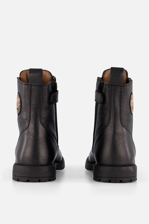 Develab Smiley Veterboots zwart Leer