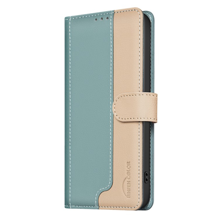 Samsung Galaxy S25  Plus Leder Tasche Flip Cover (RFID Schutz) - Türkis / Beige