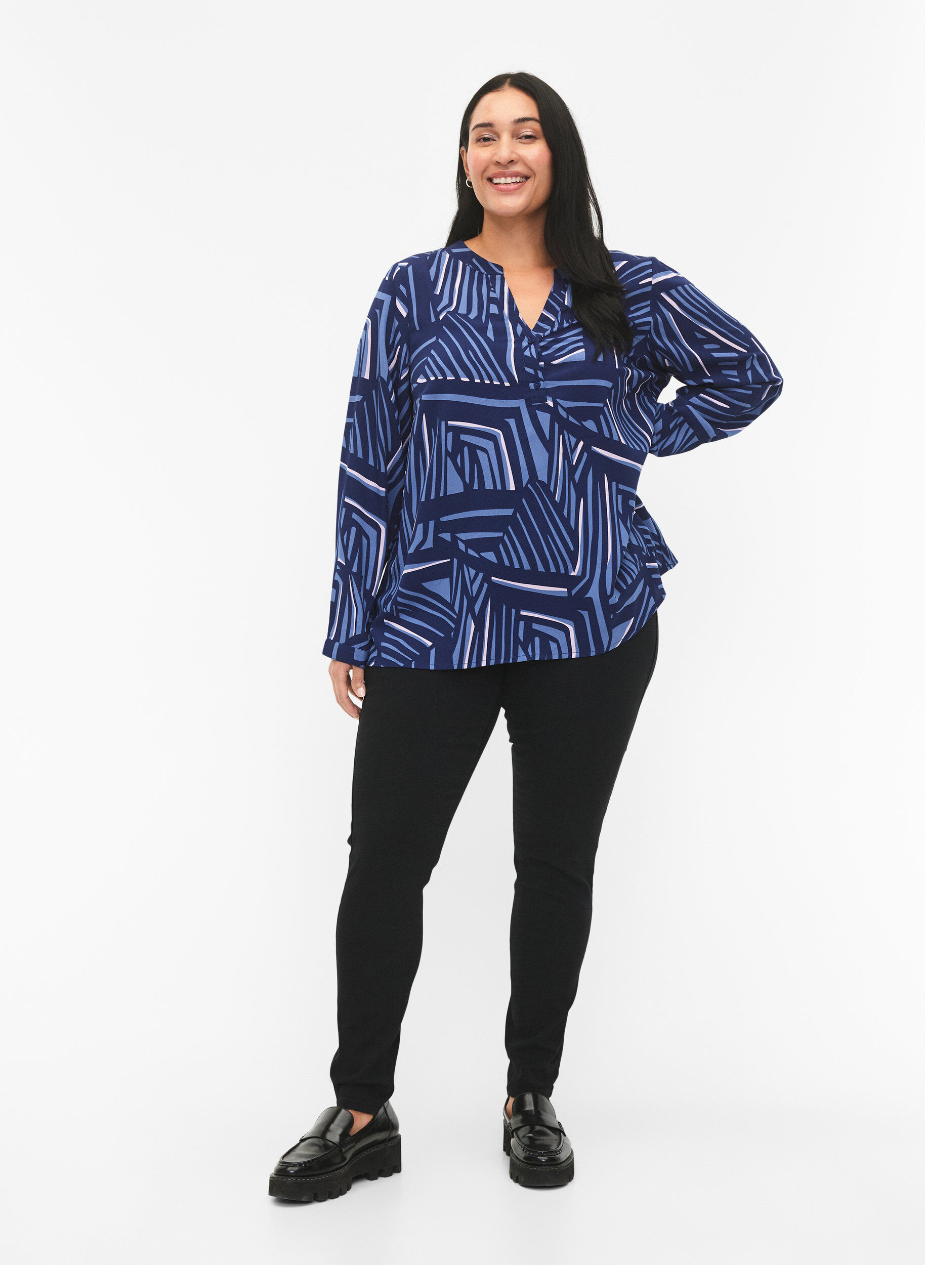 FLASH - Langærmet bluse med print