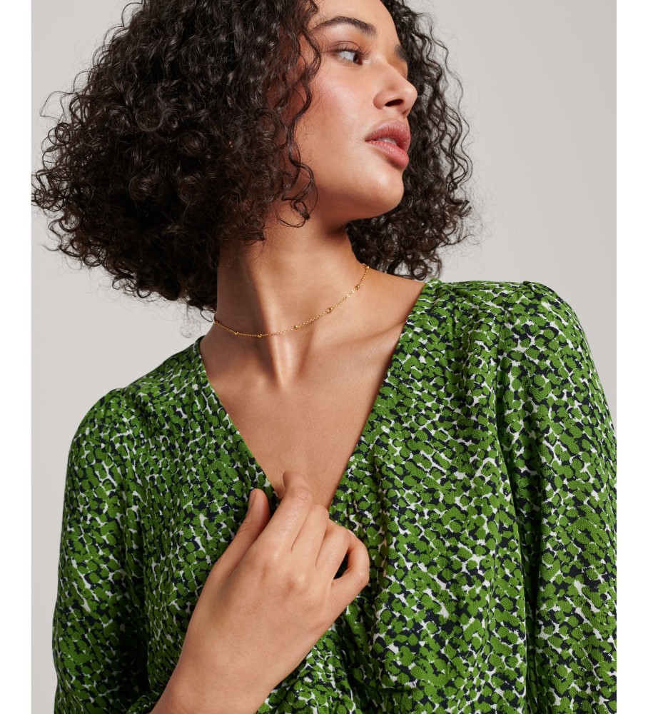 Blusa Superdry Vintage Verde com Nó Frontal