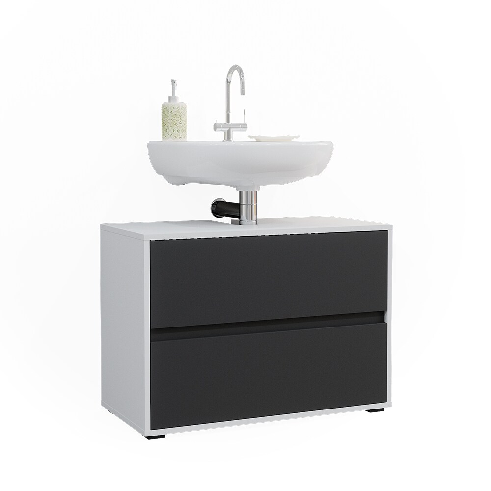 Vicco Waschtischunterschrank Maltin Weiß Anthrazit 80 x 58 cm Badezimmer