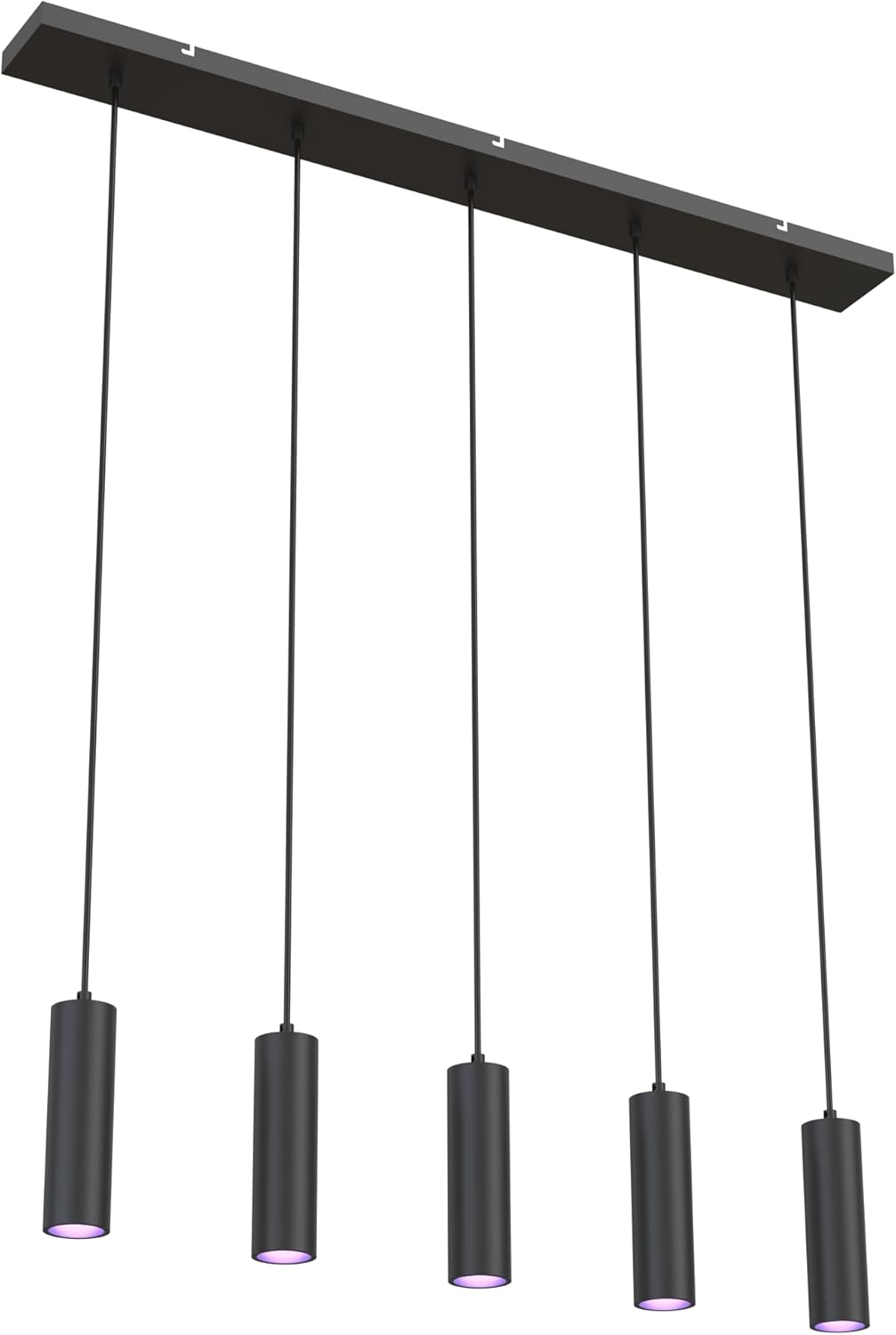 CALEX Smart LED Pendelleuchte, GU10, 5-flammig, höhenverstellbar, RGB-Farben & kalt- bis warmweiß Licht, dimmbar, WLAN App- & Sprachsteuerung, Matt Schwarz