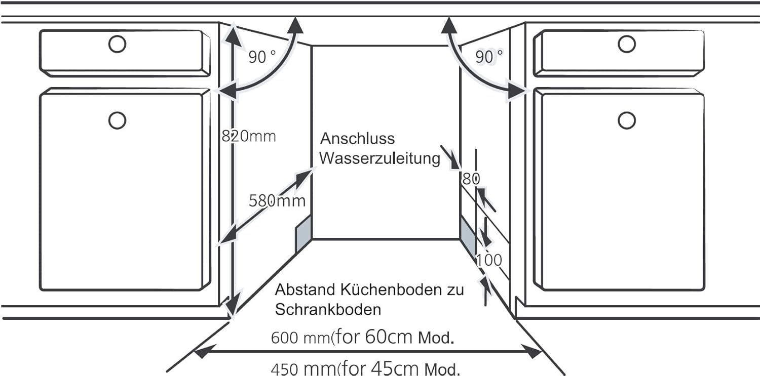Respekta Spülmaschine teilintegriert 45 cm / Einbau-Geschirrspüler mit flexiblem Besteckkorb / 6 Programme / Startzeitvorwahl / 9 Maßgedecke / LED-Display / GSP45TIDM