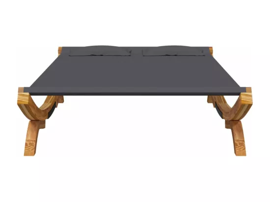Lit de repos extérieur 165x188,5x46 cm Bois courbé Anthracite