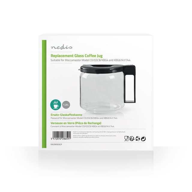Nedis Glas Kaffe Kande | Kompatibel med: Moccamaster CD / GCS / KBG / Excellent 10SN | 1.25 l | Sort