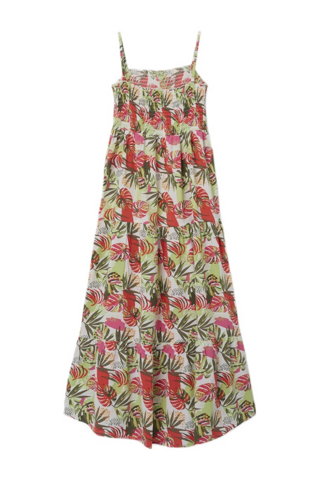 NAME IT maxi jurk NKFVINAYA met all over print felroze/groen/wit