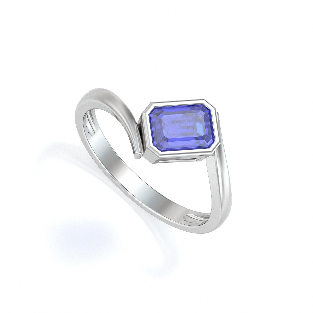 Bague ADEN Or 585 Blanc Tanzanite 2.26grs