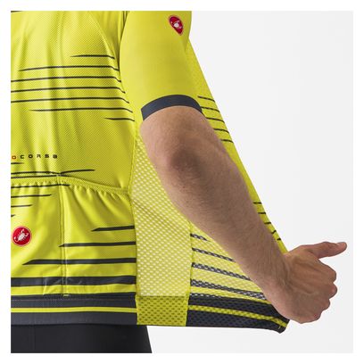 Maillot Manches Courtes Castelli Climber's 4.0 Jaune/Bleu
