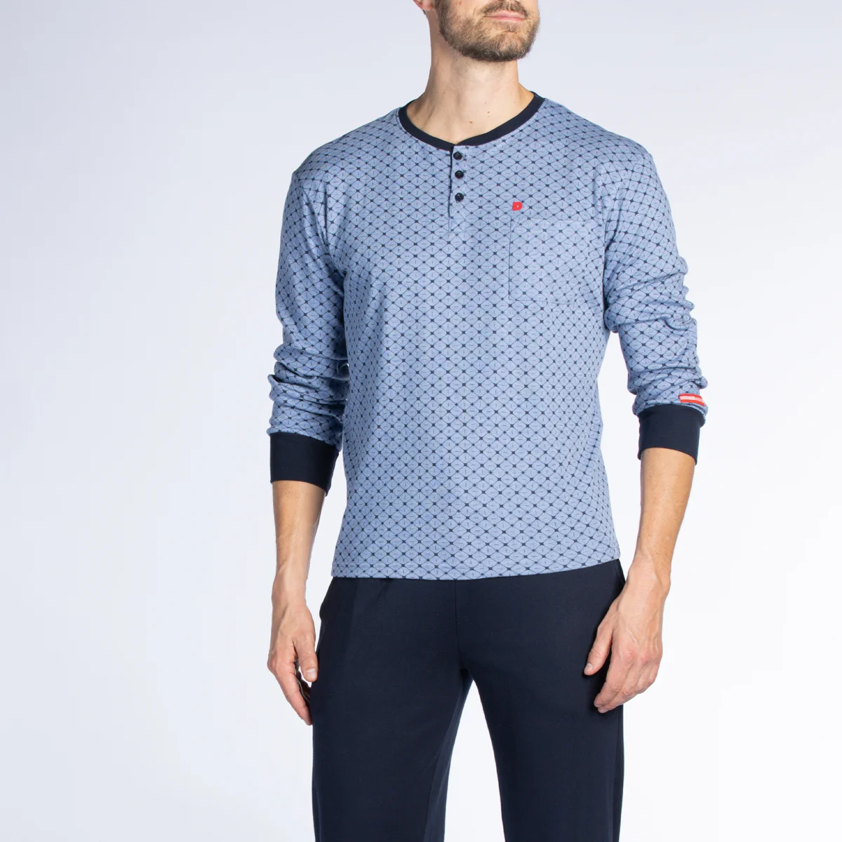 Pyjama homme CHALEUR imprimé/marine