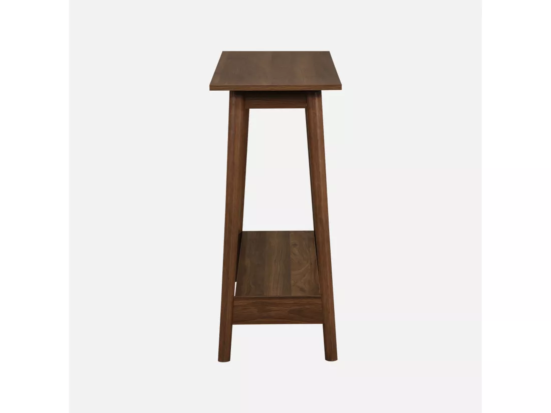 Console scandinave déco bois de noyer. 1 étagère