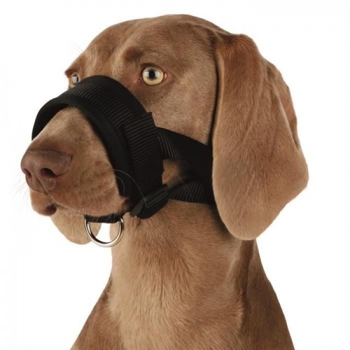 Focinheira Trixie XL preta de náilon para cães
