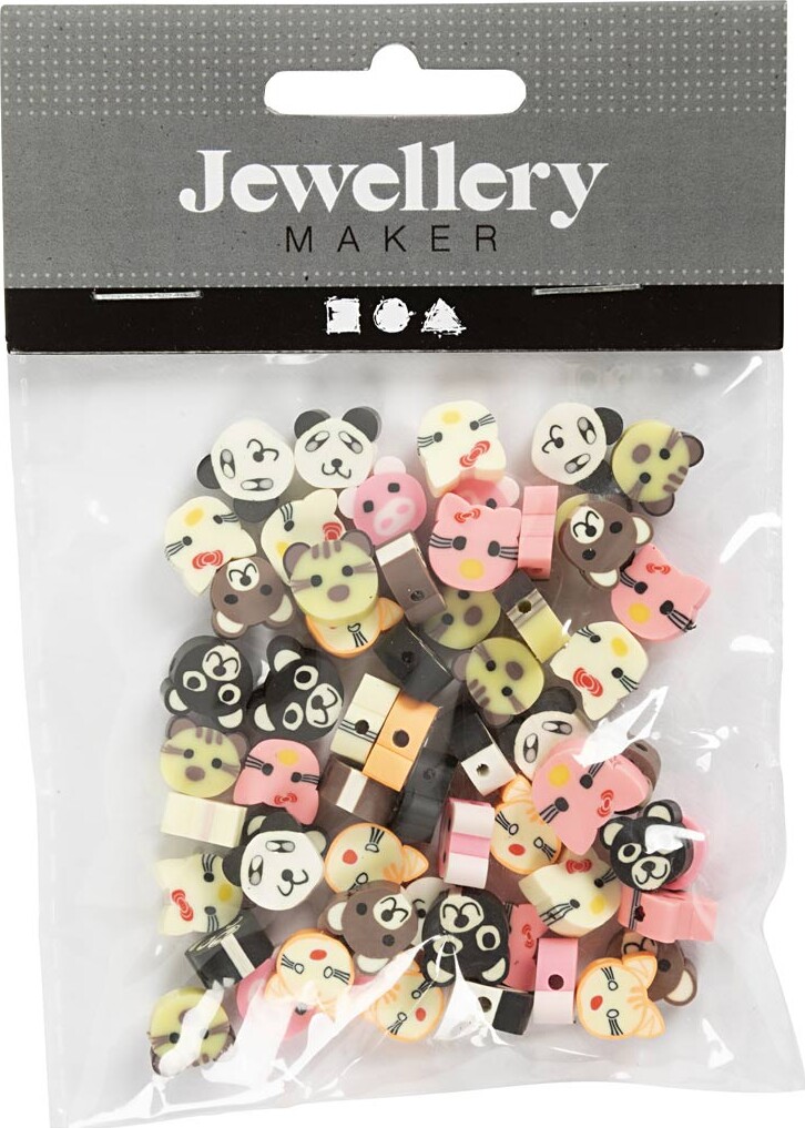 Figurperler - Dyr - Ø 10 MM - Hulstr. 1,5 MM - 60 Stk