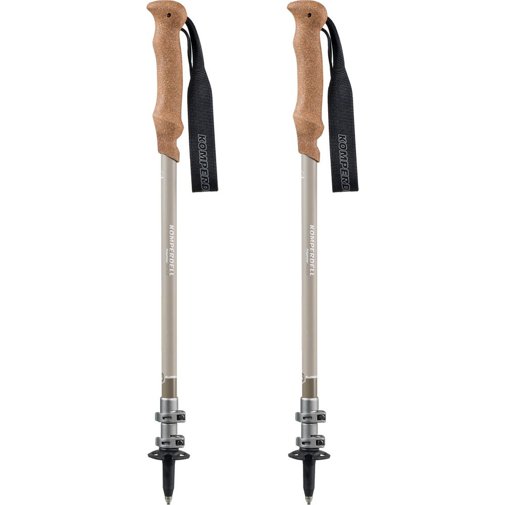 Komperdell Ridgehiker Cork Powerlock Compact Wanderstöcke sand silber