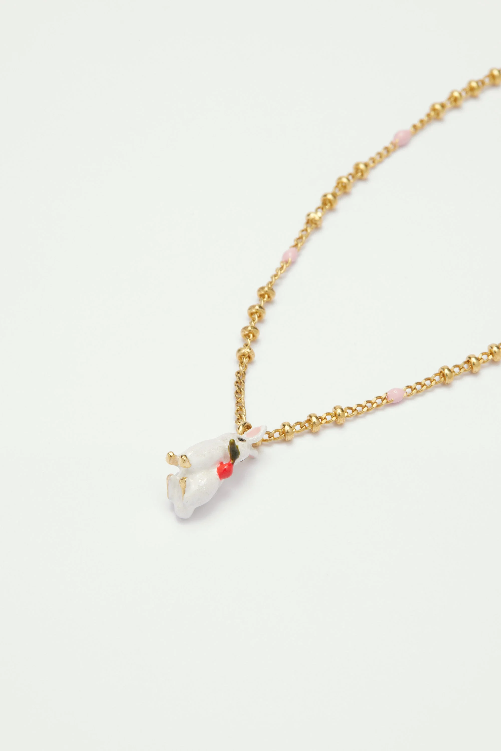 Bracelet pendentif lapin blanc | Rose