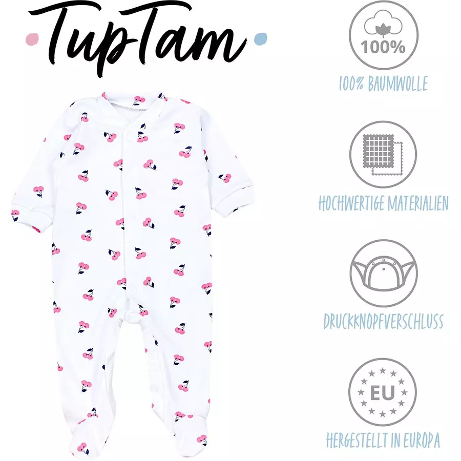 TupTam Baby Mädchen Schlafstrampler mit Fuß 3er Pack lila