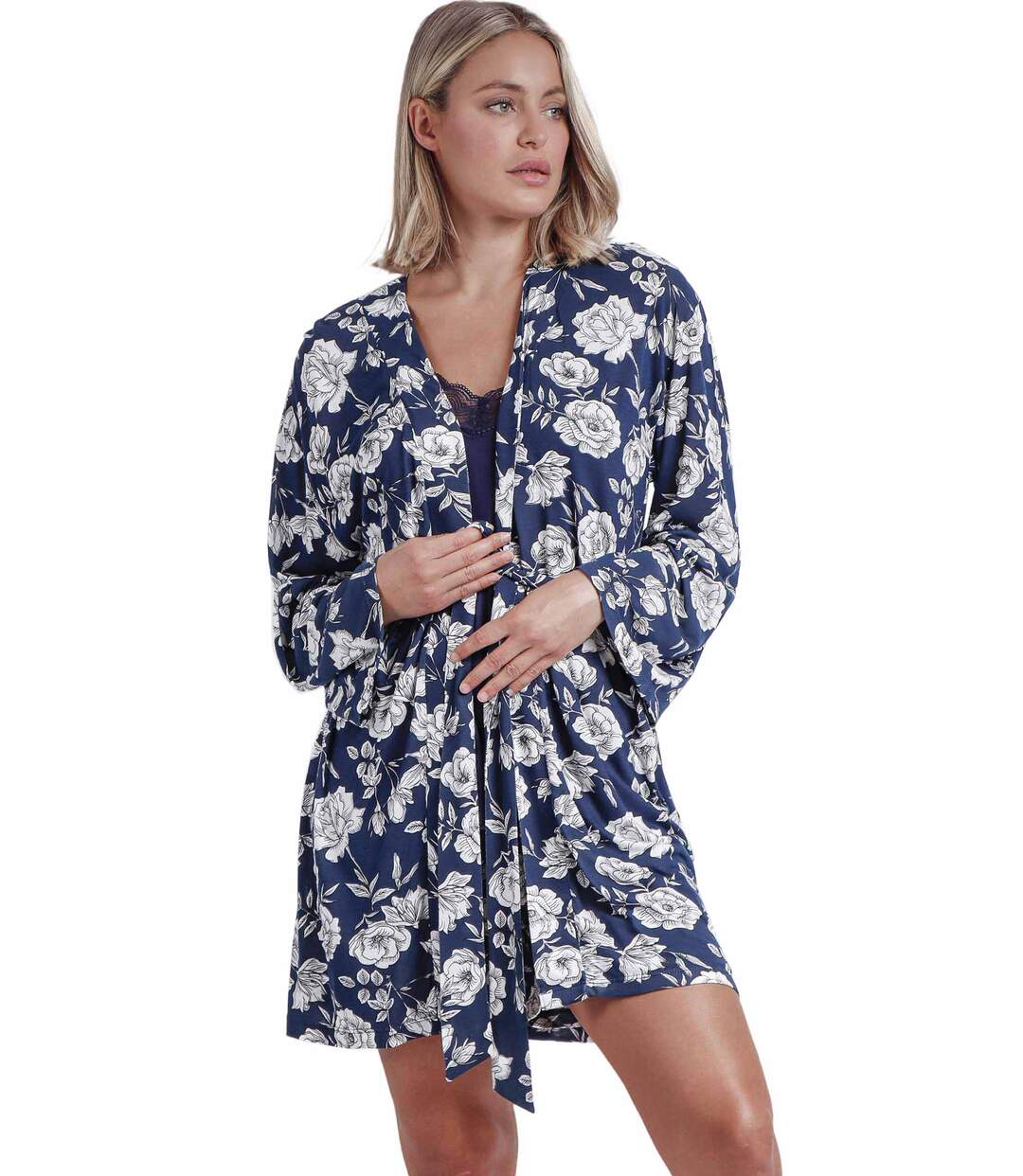 Déshabillé Navy Flowers Admas