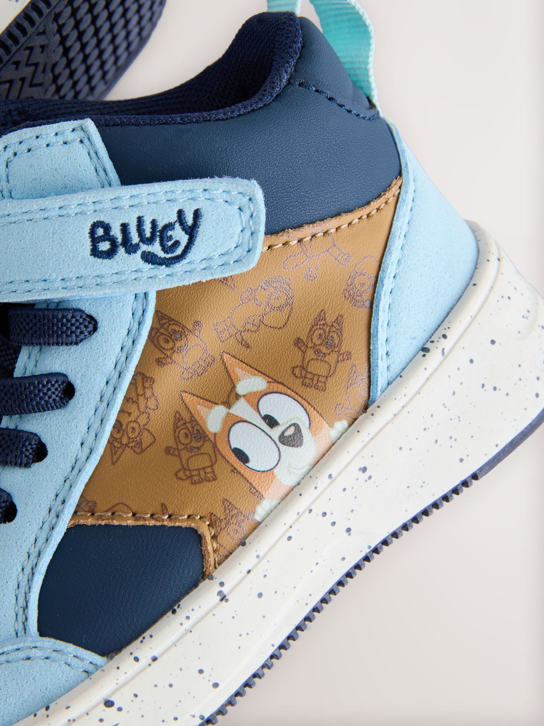 Marineblauwe Bluey - Hoge sneakers met klittenbandsluiting en elastische veters